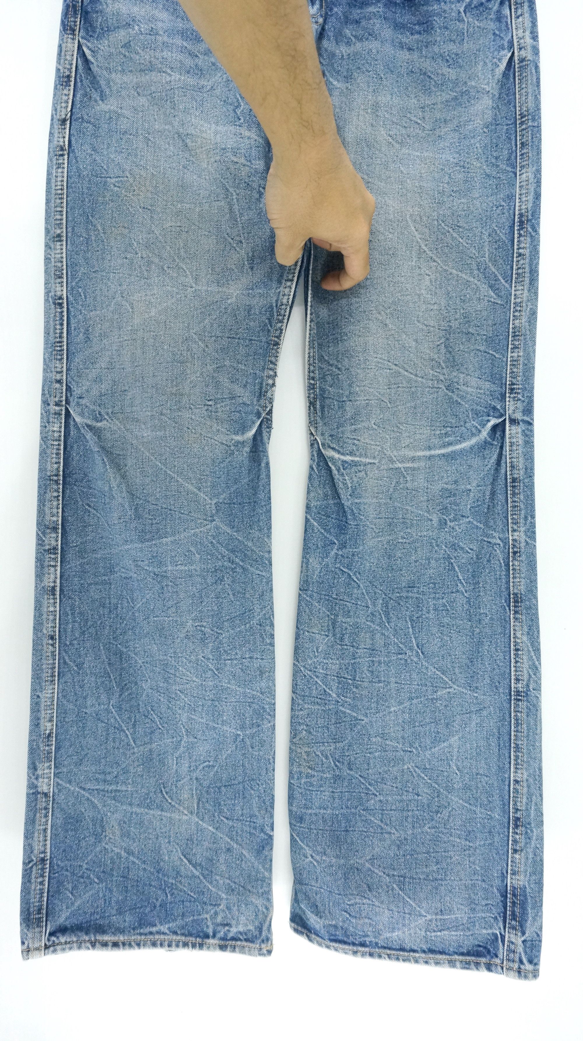 Japanese Brand VTG FLARE 🔥 JACK SERIKA Wings Printed Blue Jeans Size US 33 - 8 Thumbnail