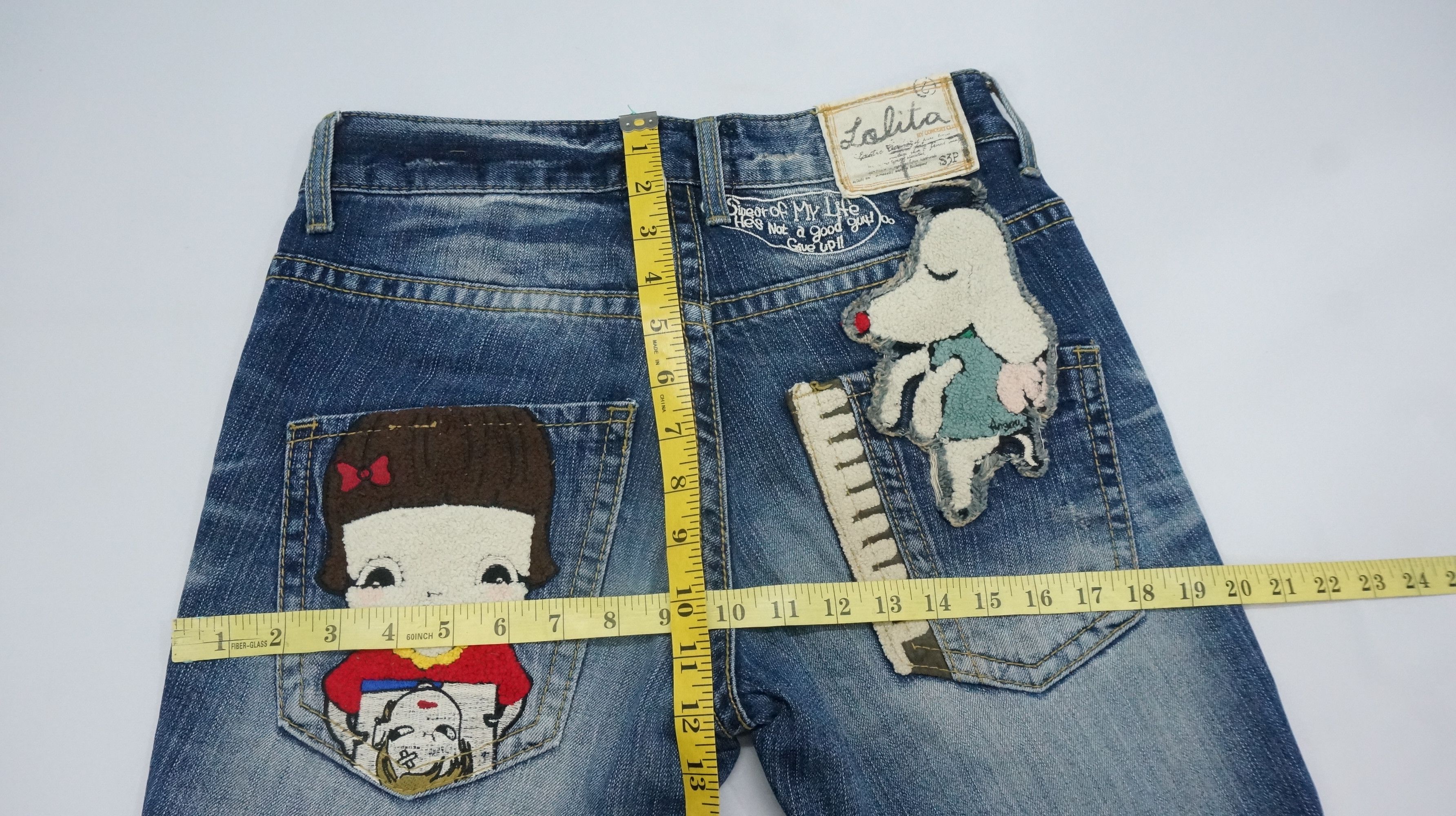 Japanese Brand RARE 🔥 YOSHITOMO NARA LOLITA Vintage Blue Jeans Size US 29 - 17 Thumbnail