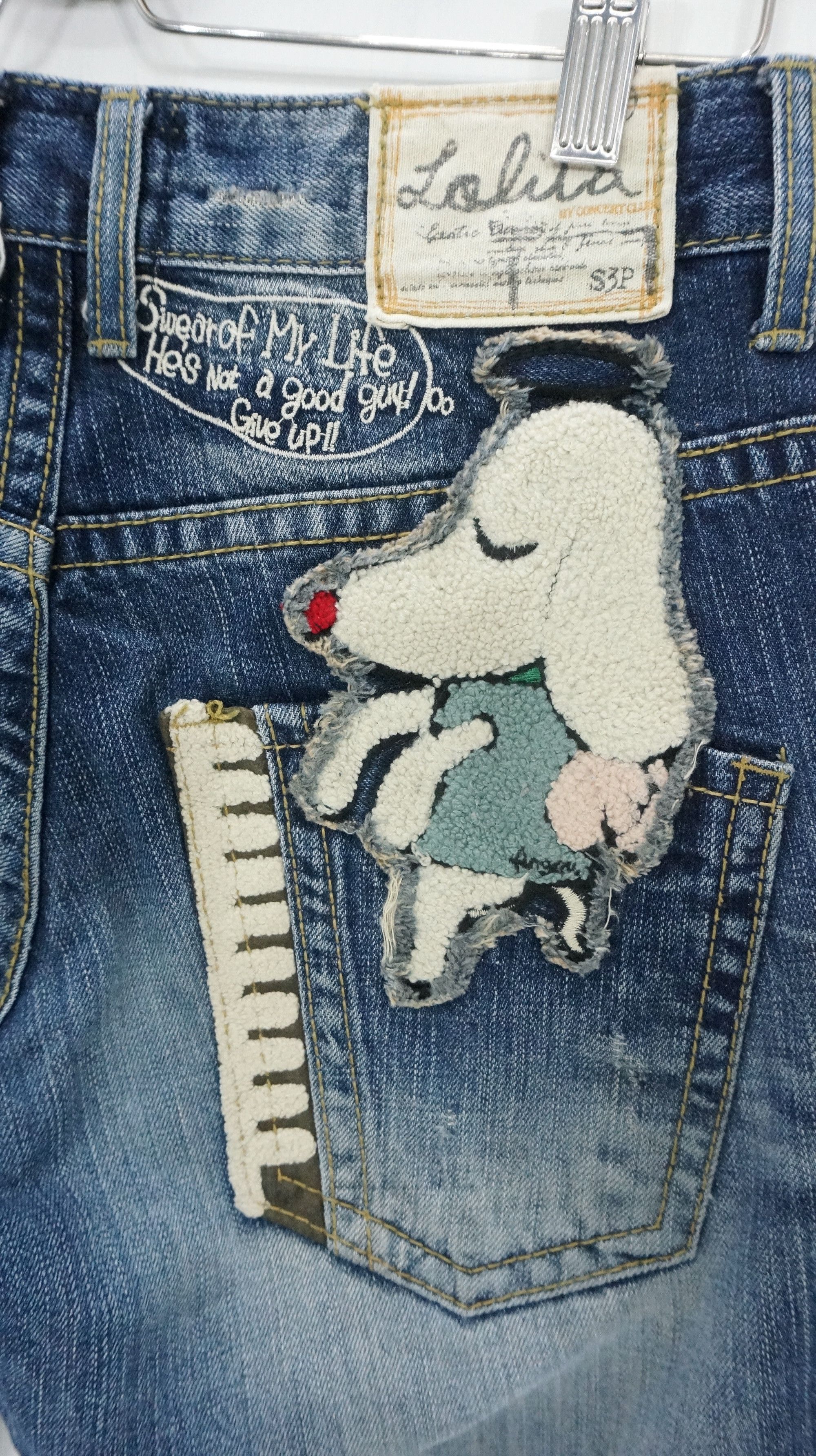 Japanese Brand RARE 🔥 YOSHITOMO NARA LOLITA Vintage Blue Jeans Size US 29 - 10 Thumbnail