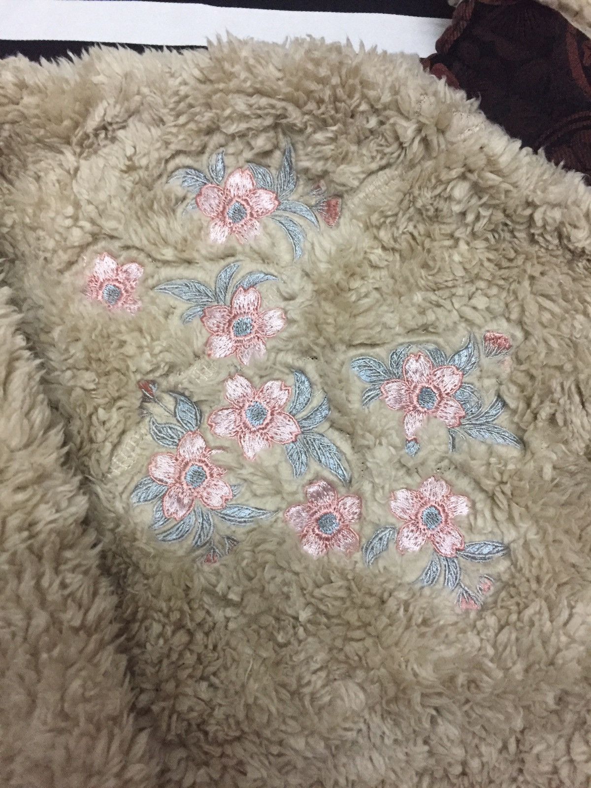 Japanese Brand 🔥Last Drop🔥Kara Kuri Tamashi Fleece Jacket Sakura Motif Size US XL / EU 56 / 4 - 6 Thumbnail