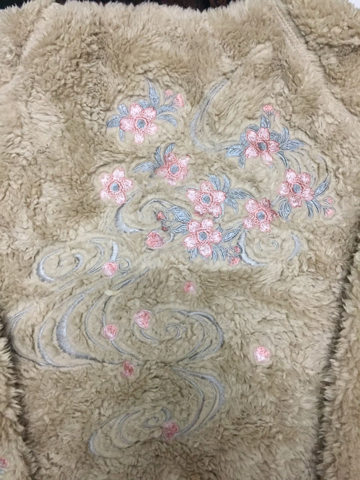 Japanese Brand 🔥Last Drop🔥Kara Kuri Tamashi Fleece Jacket Sakura Motif Size US XL / EU 56 / 4 - 7 Thumbnail