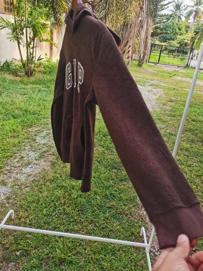 Gap × Vintage RARE Vintage GAP Classic Logo Fleece Hoodie Brown Size US XS / EU 42 / 0 - 6 Thumbnail