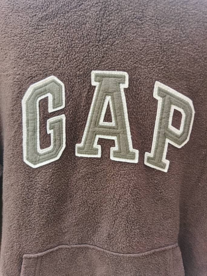 Gap × Vintage RARE Vintage GAP Classic Logo Fleece Hoodie Brown Size US XS / EU 42 / 0 - 3 Thumbnail
