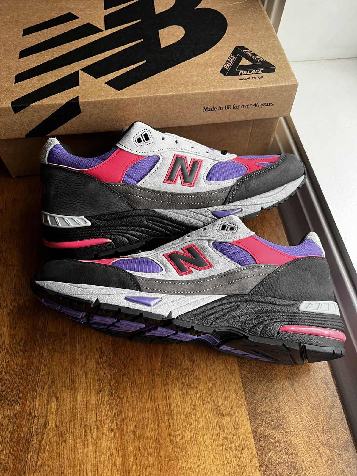 New Balance Palace New Balance 991 Made in UK Black Purple | Grailed