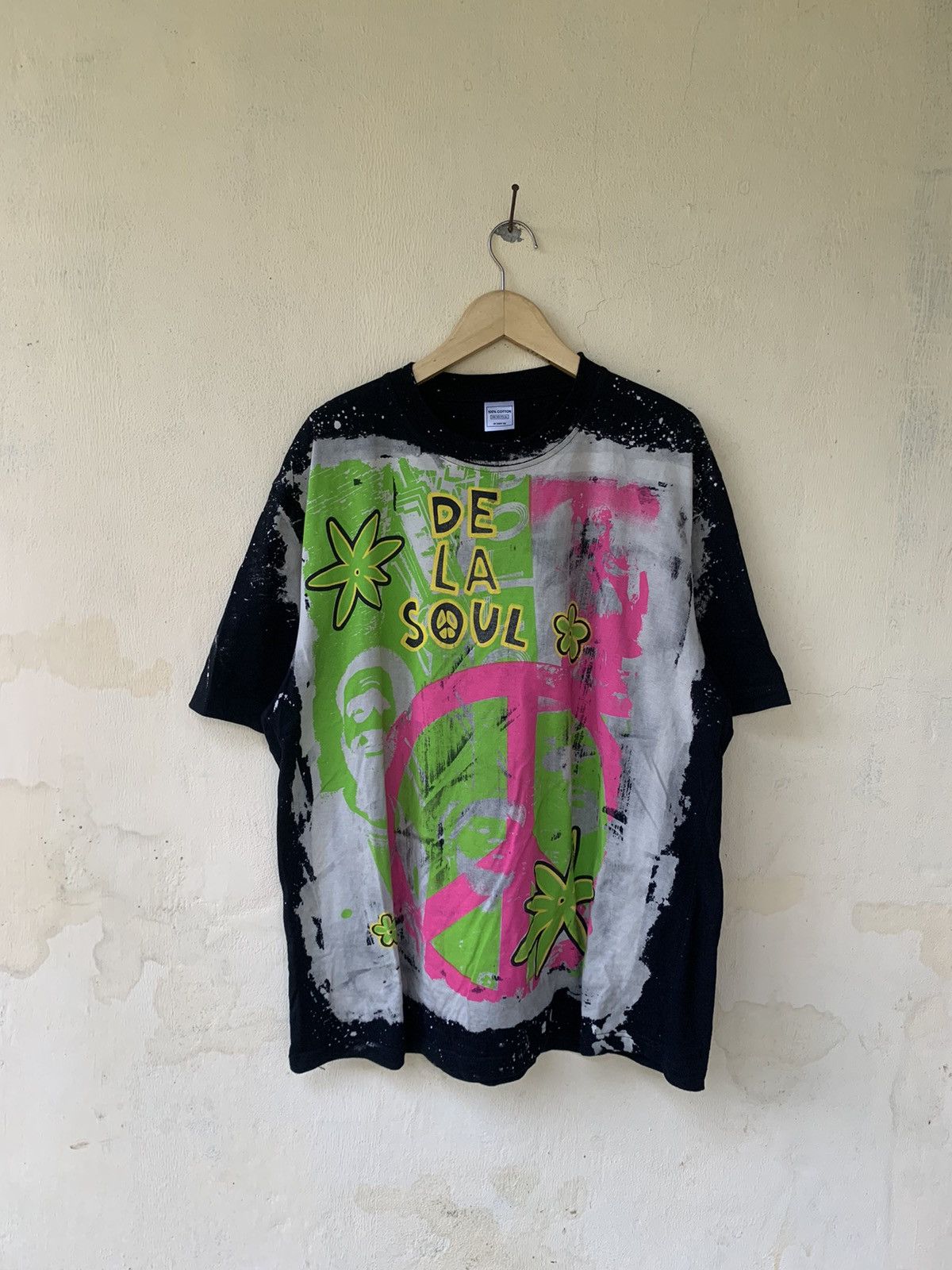 Band Tees Bootleg De La Soul Acid Wash Mosquitohead Tee Size US XL / EU 56 / 4 - 1 Thumbnail