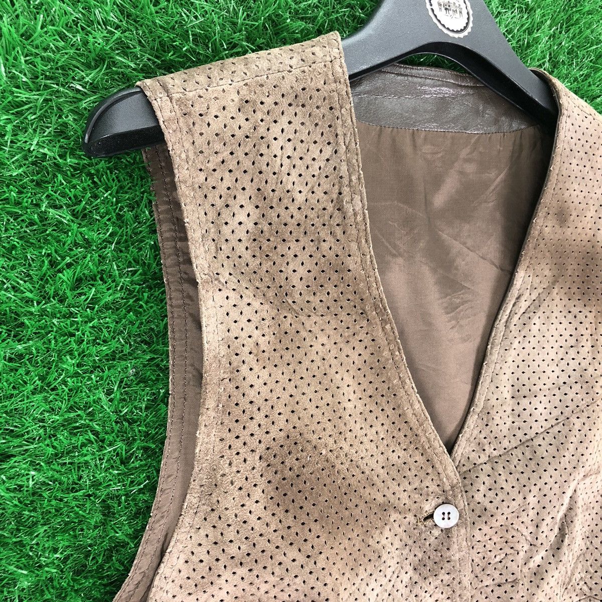 Japanese Brand × Vintage Vintage 80's Suede Leather Vest Buckle Back by Jaleco Size US XS / EU 42 / 0 - 2 Thumbnail
