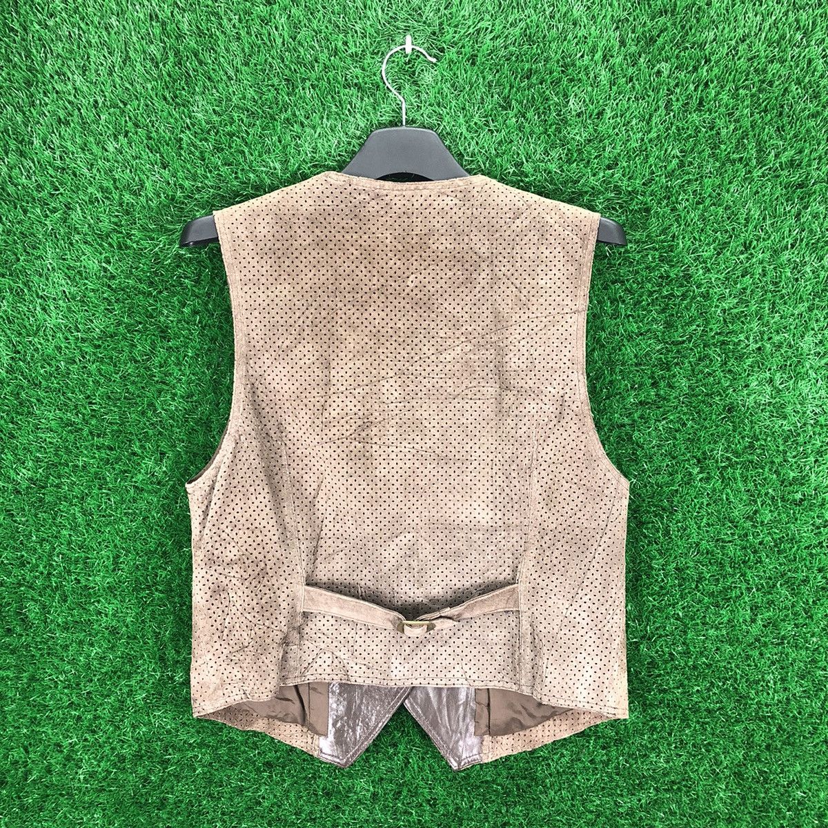 Japanese Brand × Vintage Vintage 80's Suede Leather Vest Buckle Back by Jaleco Size US XS / EU 42 / 0 - 4 Thumbnail