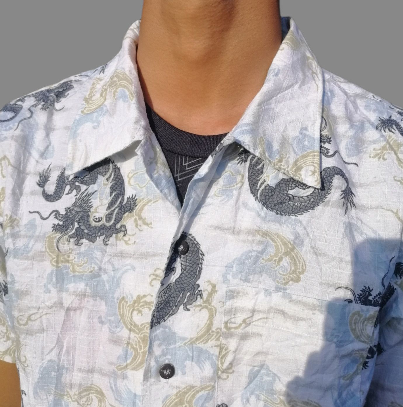 Japanese Brand Vintage HAWAIIAN Dragons Full Print Shirt Button Up Size US S / EU 44-46 / 1 - 7 Thumbnail