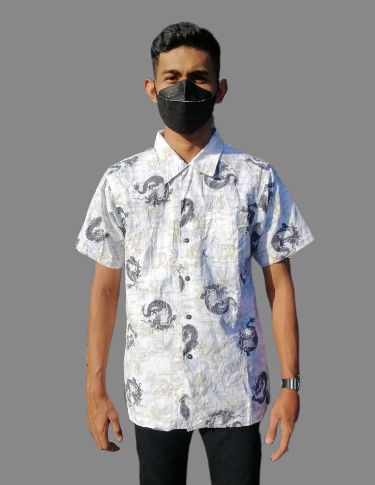 Japanese Brand Vintage HAWAIIAN Dragons Full Print Shirt Button Up Size US S / EU 44-46 / 1 - 2 Thumbnail