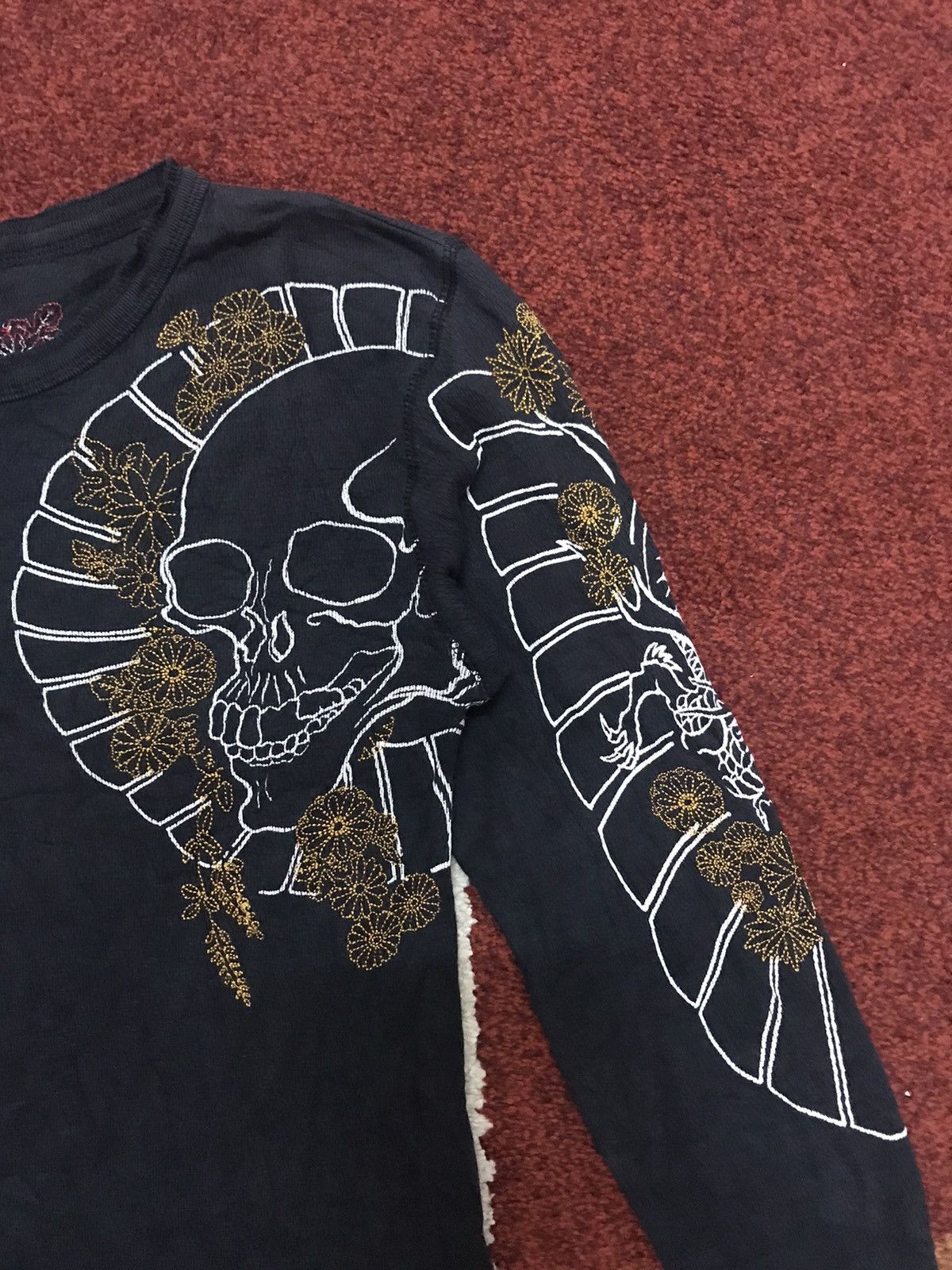 Japanese Brand Japanese Brand Skull Embroidery Skinny Fit Shirt Size US S / EU 44-46 / 1 - 2 Thumbnail