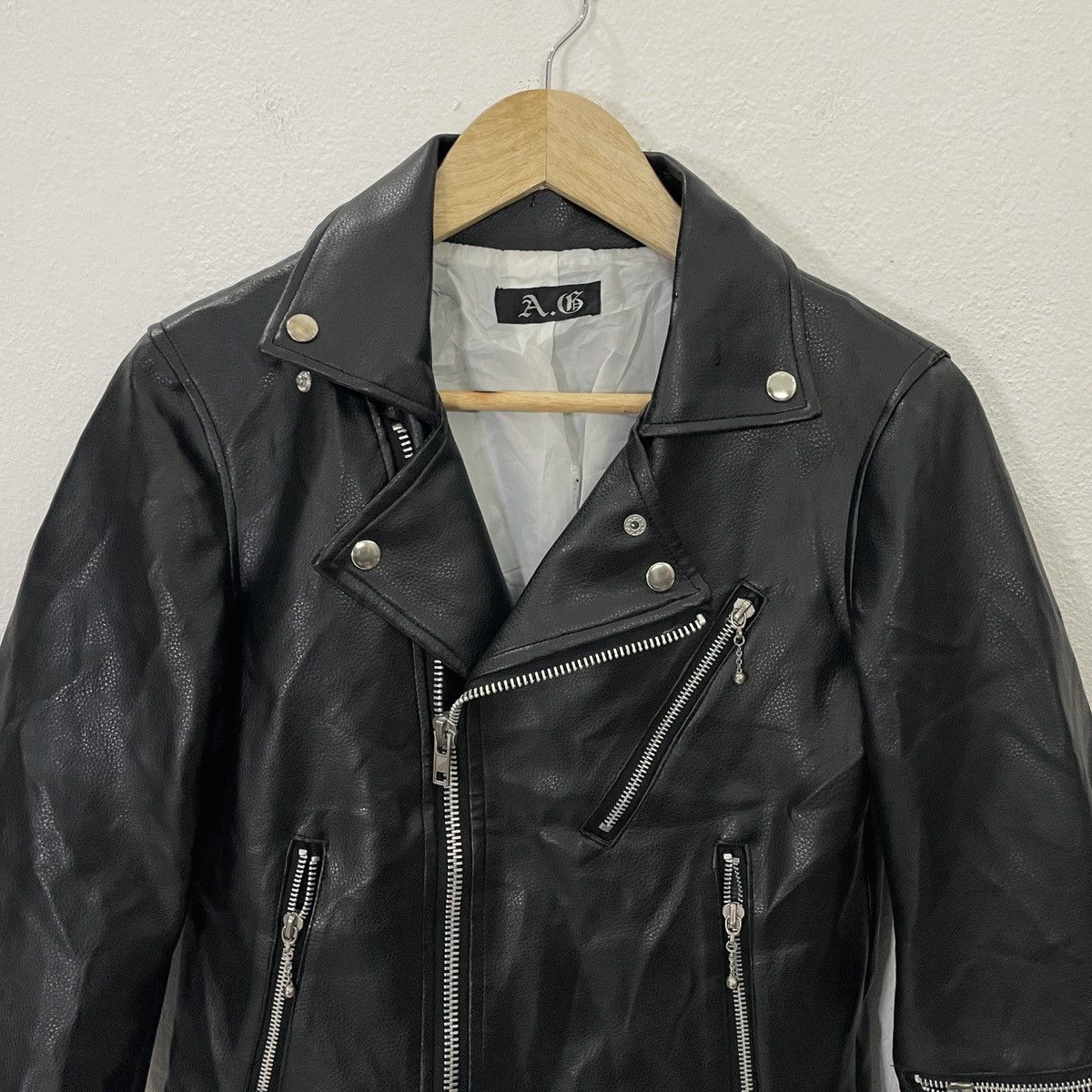 Japanese Brand Vintage A.G Leather Biker Jacket Size US XS / EU 42 / 0 - 5 Thumbnail