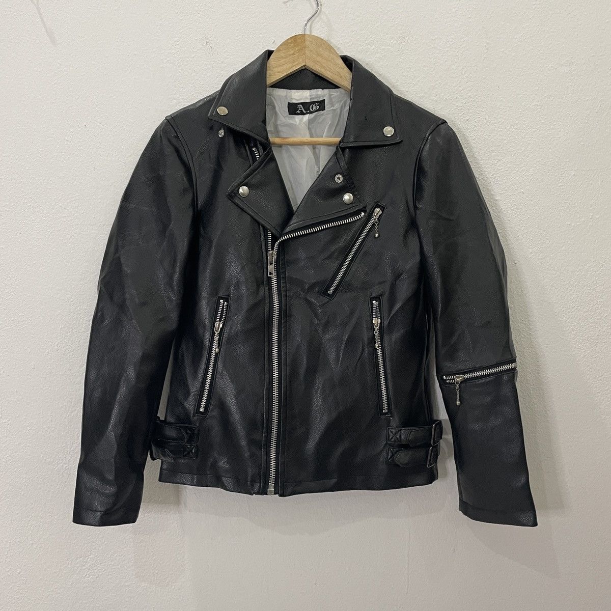 Japanese Brand Vintage A.G Leather Biker Jacket Size US XS / EU 42 / 0 - 2 Thumbnail
