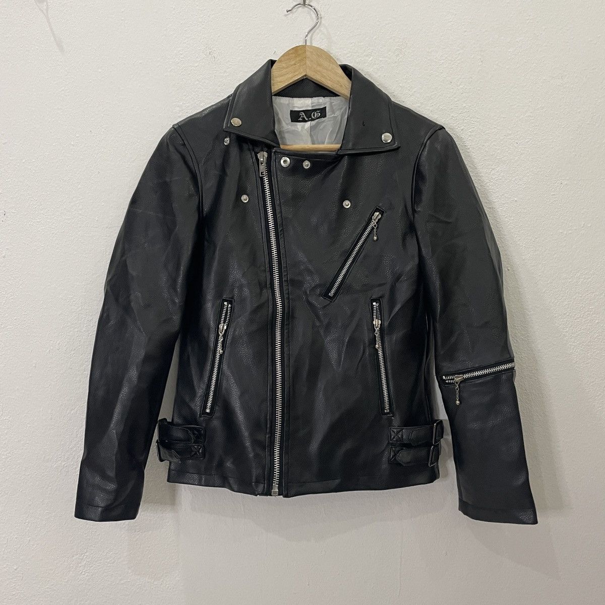 Japanese Brand Vintage A.G Leather Biker Jacket Size US XS / EU 42 / 0 - 1 Thumbnail
