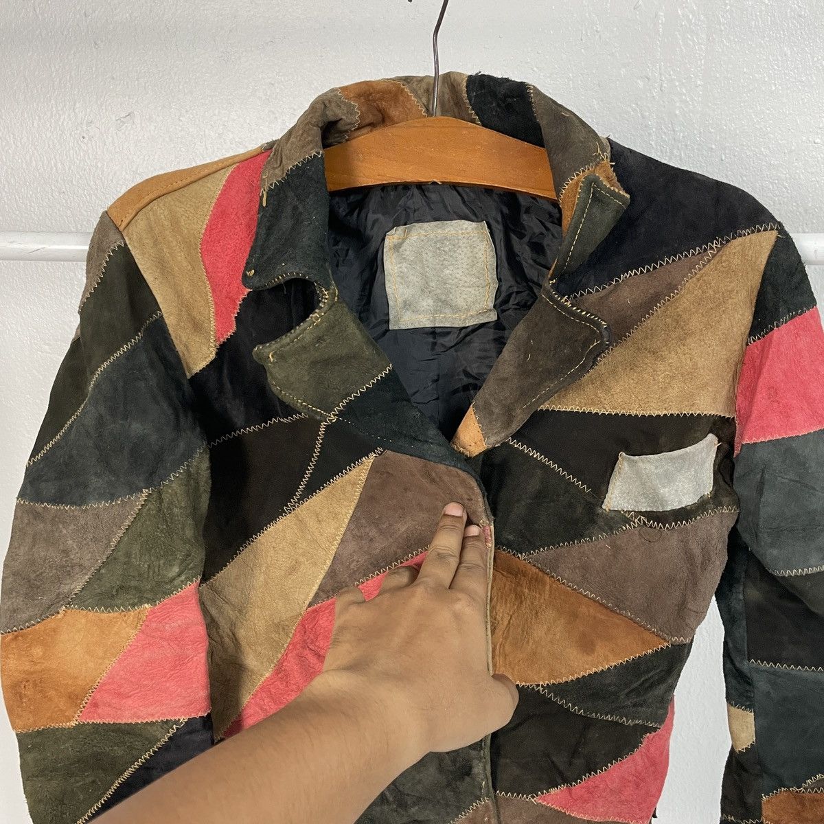 Japanese Brand Vintage Unbranded Patchwork Style Leather Jacket Size US XS / EU 42 / 0 - 4 Thumbnail