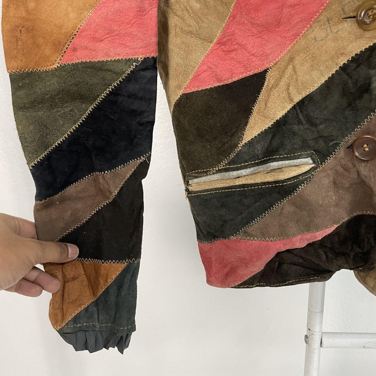 Japanese Brand Vintage Unbranded Patchwork Style Leather Jacket Size US XS / EU 42 / 0 - 3 Thumbnail