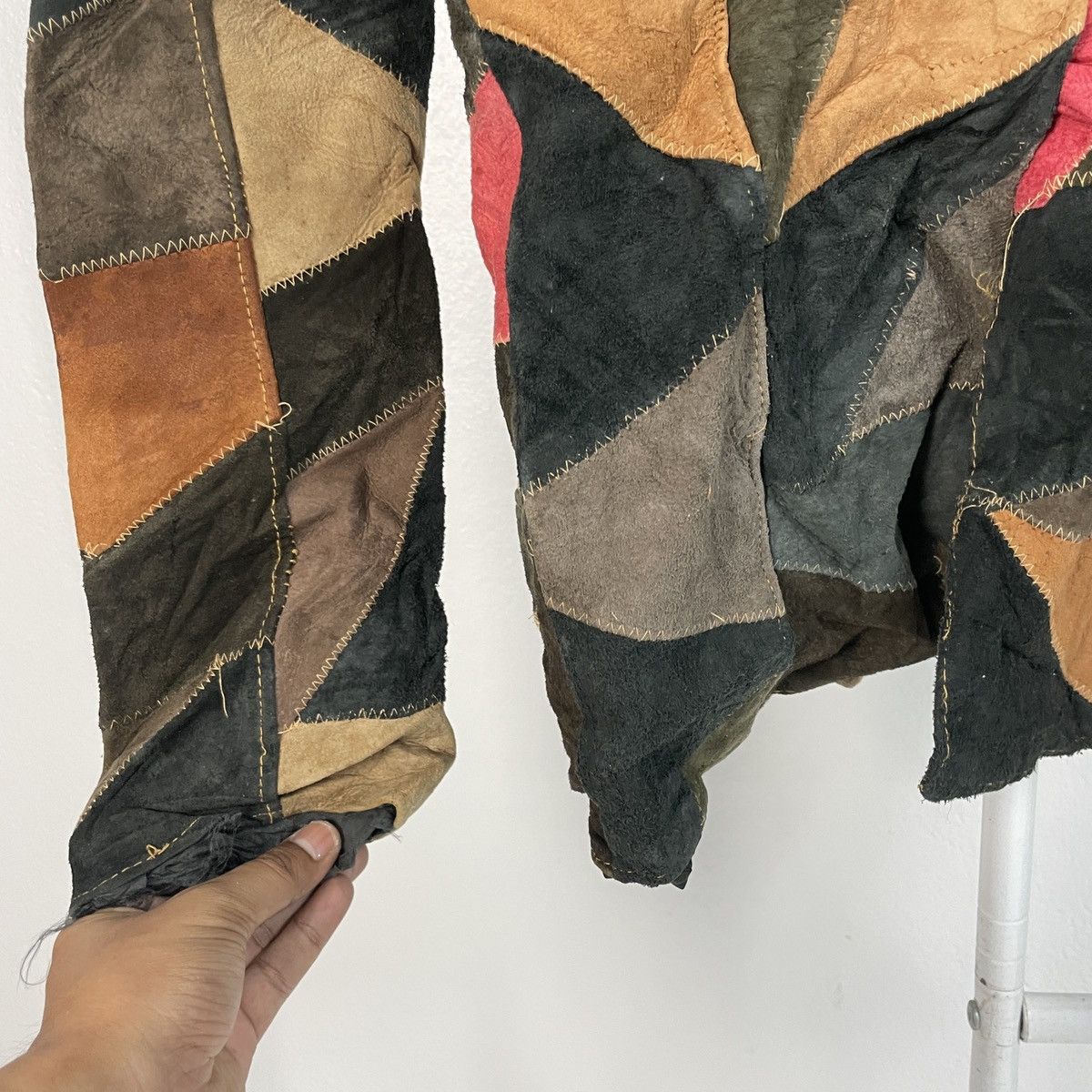 Japanese Brand Vintage Unbranded Patchwork Style Leather Jacket Size US XS / EU 42 / 0 - 8 Thumbnail