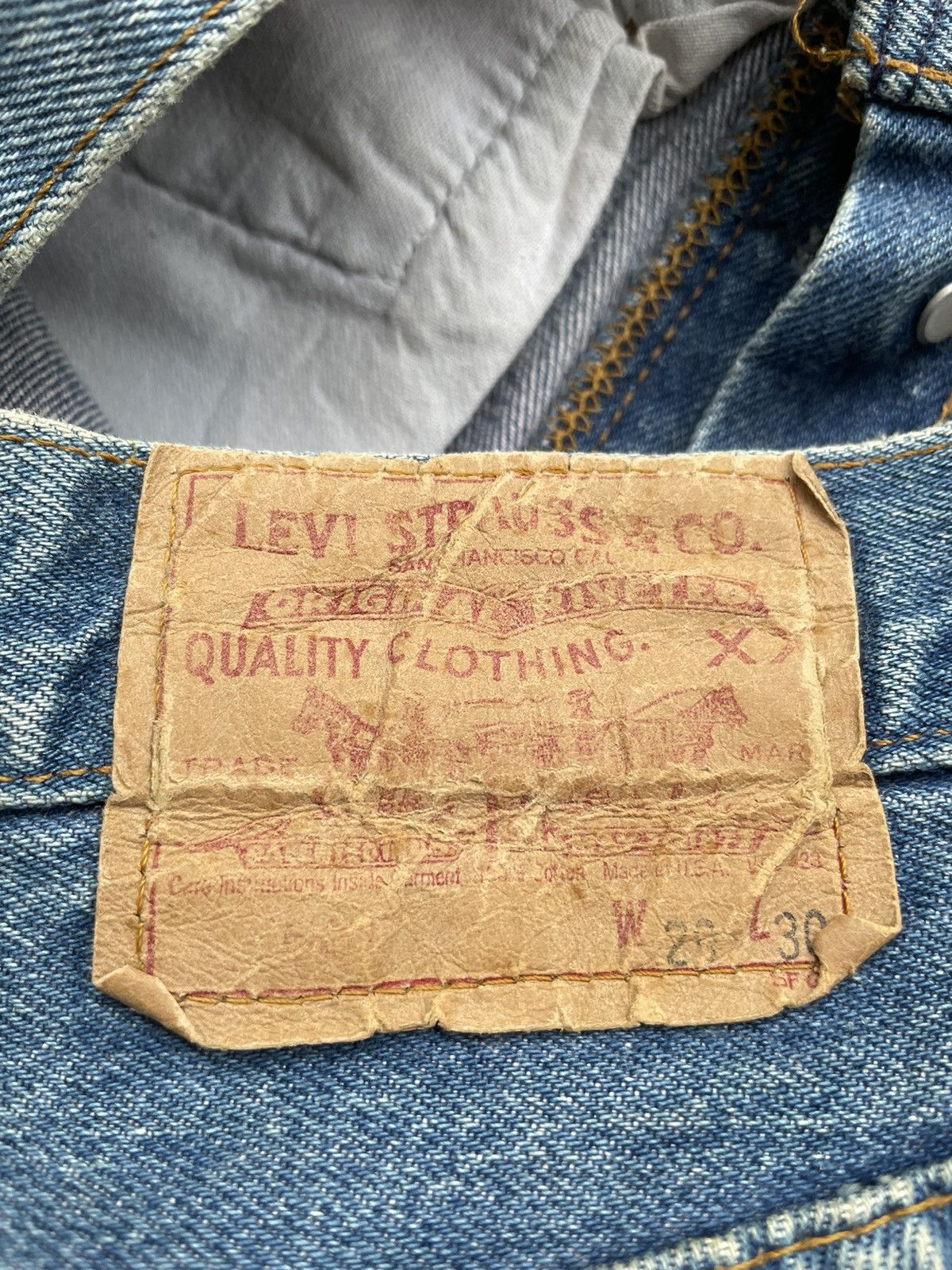 Levi's × Vintage Vintage Levi’s 501 e 1988 Usa Stone Wash Aging Denim Size US 28 / EU 44 - 10 Thumbnail