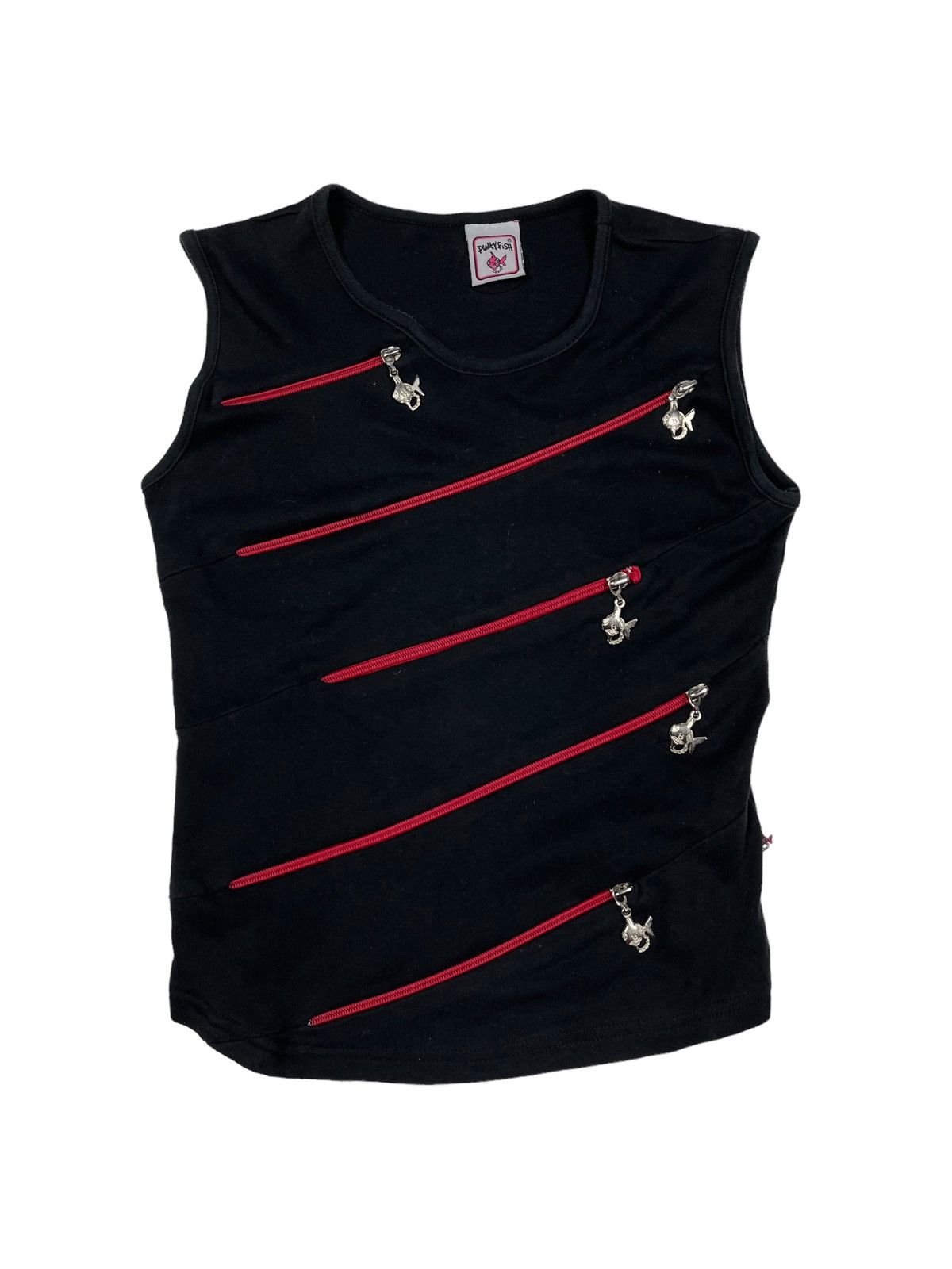 Japanese Brand Vintage Punky Fish y2k Zip Tank Top Sleeveless T-shirt Size S / US 4 / IT 40 - 2 Thumbnail