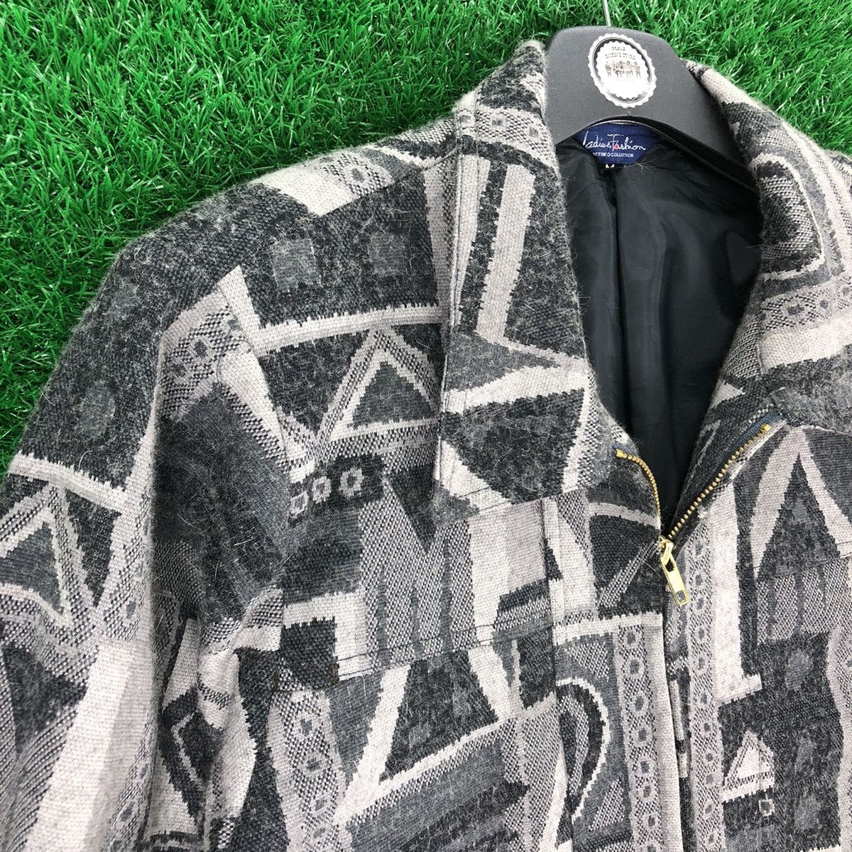 Vintage 90's Wool Bomber Style Zipper Jacket