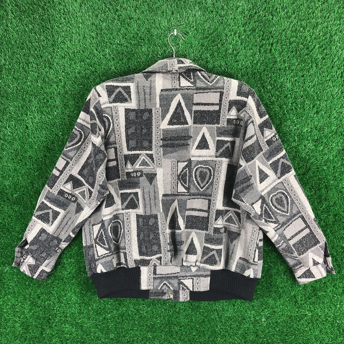 Designer × Japanese Brand × Vintage Vintage 90's Wool Bomber Style Zipper Jacket Size L / US 10 / IT 46 - 4 Thumbnail