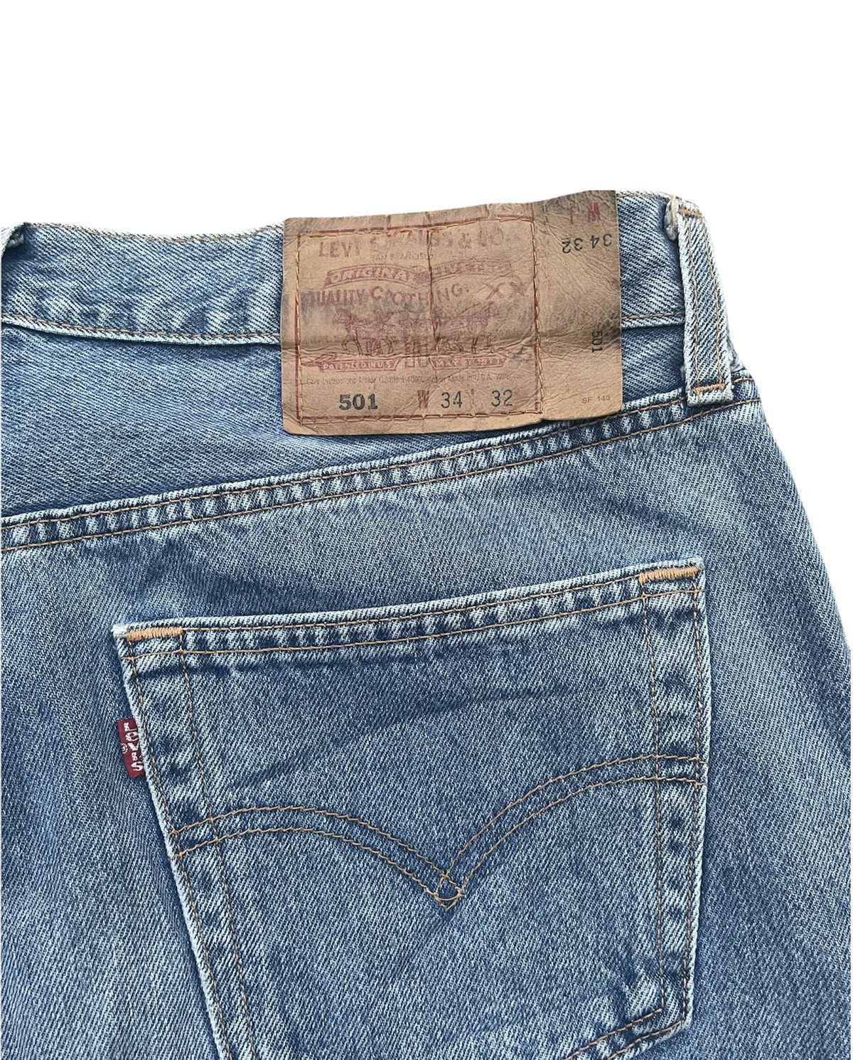 Levi's Vintage levis 501 1997 USA Aging Faded Wash Denim Size US 34 / EU 50 - 9 Thumbnail