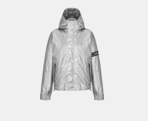 image of Dior Silver Technical Fabric Canvas Hooded, Men's (Size XL)