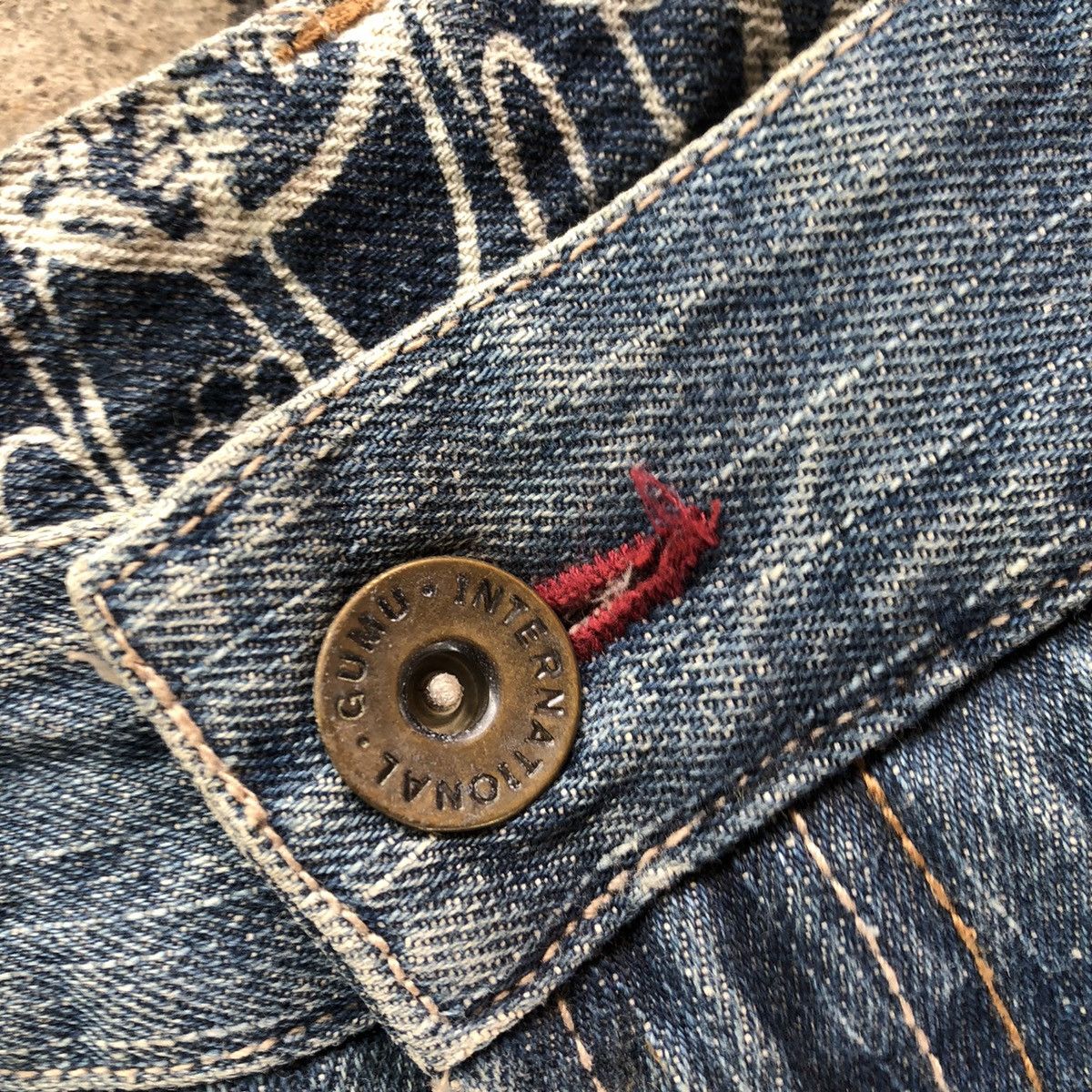 Japanese Brand 🔥Thrash🔥🇯🇵Gumu International Flower Motif Distress Rips Jeans Size US 32 / EU 48 - 16 Thumbnail