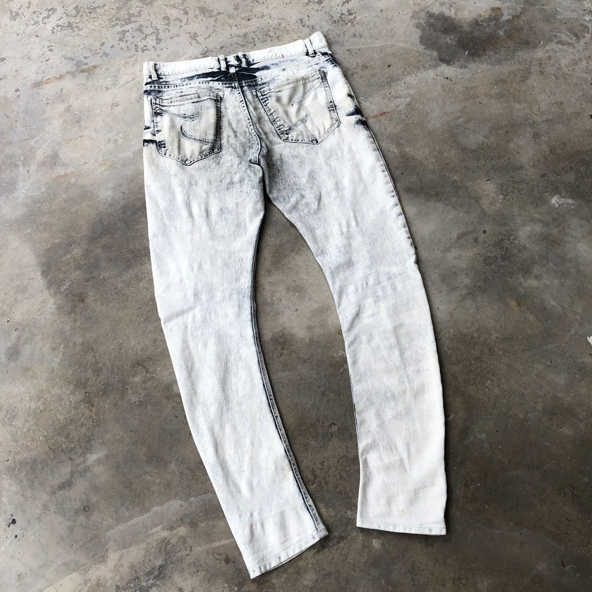 Japanese Brand × semanticdesign 🔥Sick🔥Semantic Design Splash Acid Wash Soft Curve Denim Size US 33 - 4 Thumbnail