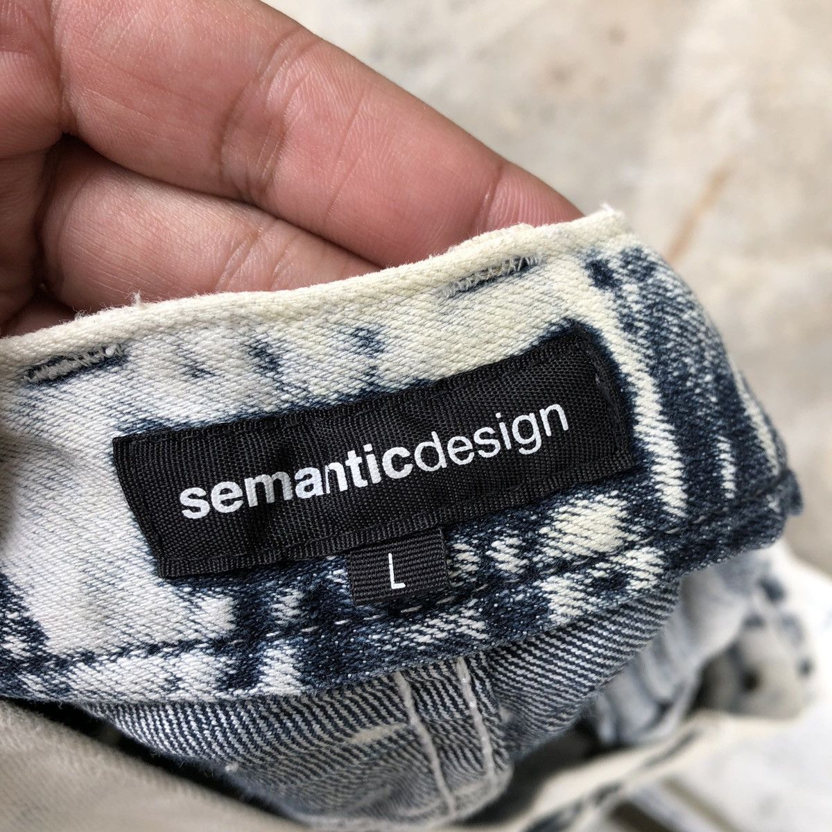 Japanese Brand × semanticdesign 🔥Sick🔥Semantic Design Splash Acid Wash Soft Curve Denim Size US 33 - 21 Thumbnail