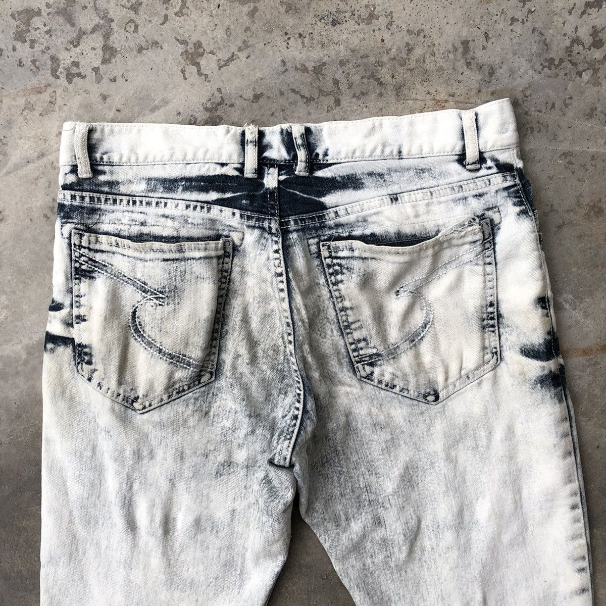 Japanese Brand × semanticdesign 🔥Sick🔥Semantic Design Splash Acid Wash Soft Curve Denim Size US 33 - 5 Thumbnail