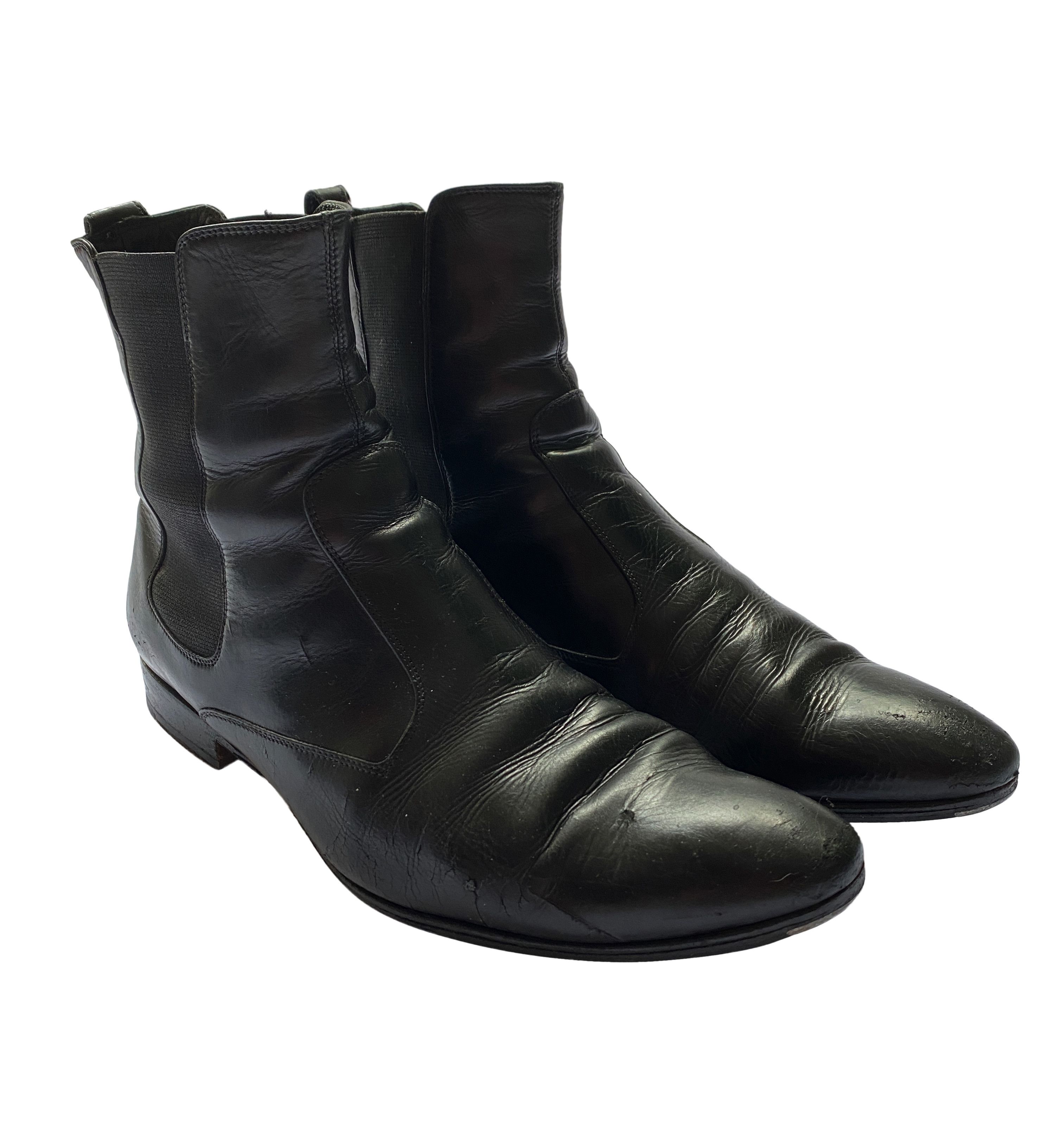 image of 2008 Dior Kris Van Assche Black Leather Boots, Men's