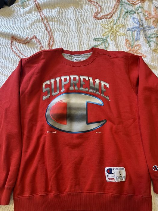 Supreme Supreme Champion Chrome Crewneck Red ss19 | Grailed