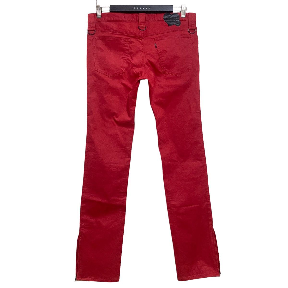 Pre-owned Number N Ine X Takahiromiyashita The Soloist Ss05 'night Crawler' D-ring Ankle Zip Moleskin Flare Pants In Red