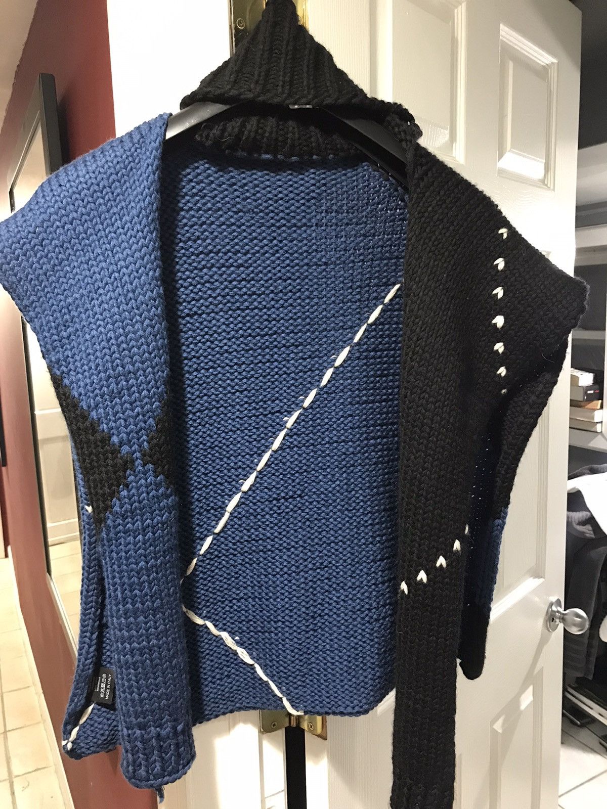 Raf Simons ***FINAL DROP***Scarf Style Back Turtle Neck Sweater Size ONE SIZE - 2 Thumbnail