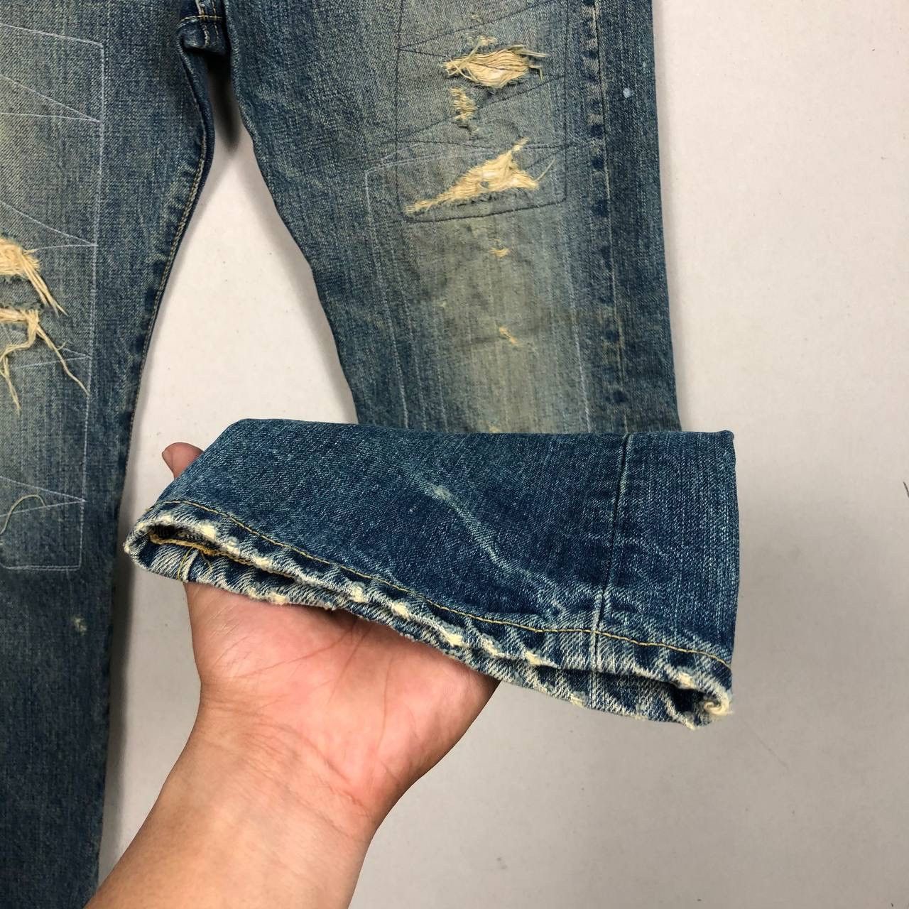 Neighborhood Luker by Neighborhood Distressed Denim Destroyed Jeans Size US 32 / EU 48 - 5 Thumbnail