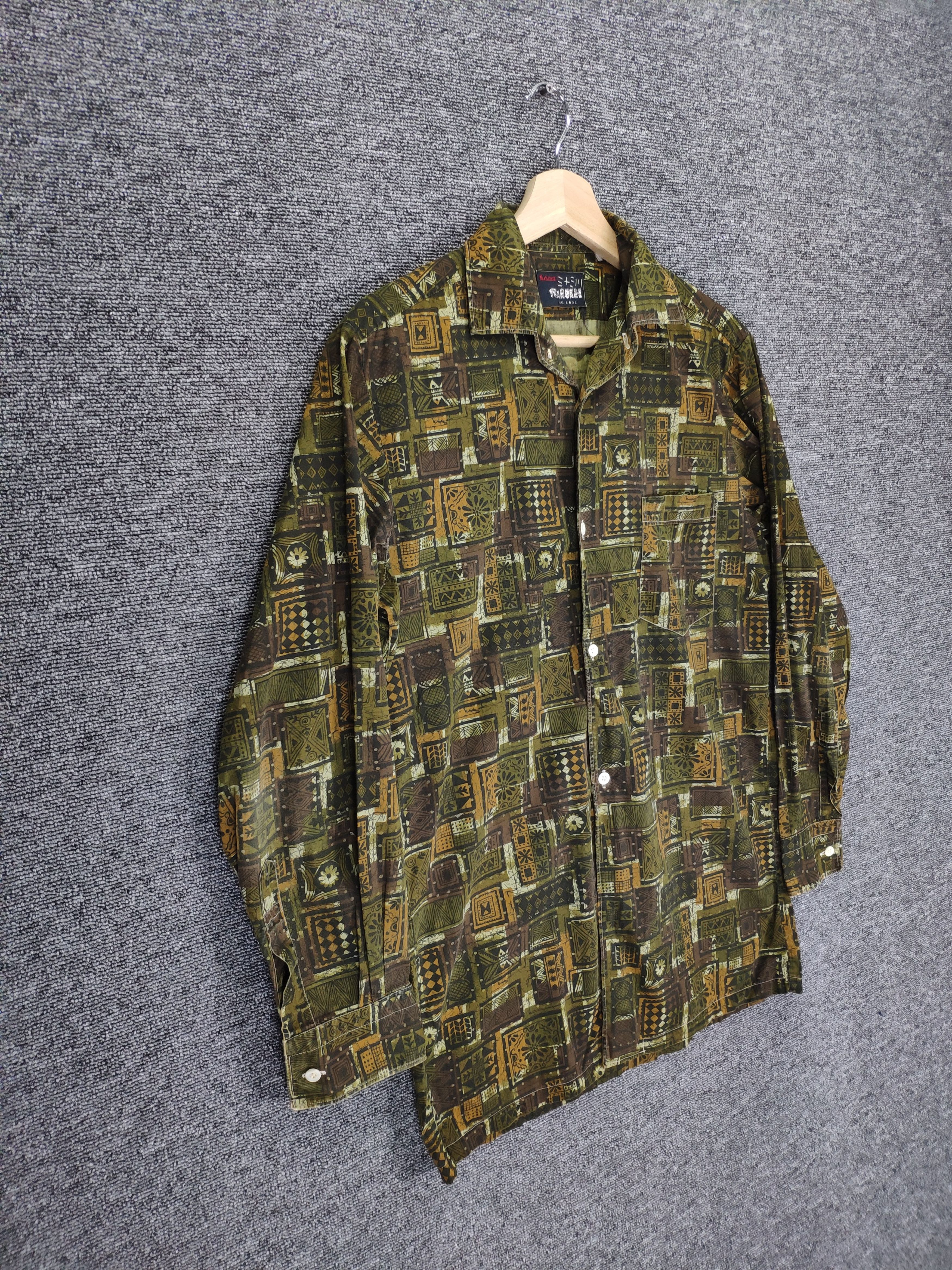 Designer × Japanese Brand Vintage 90s Shirt Button Up Abstract Art Size US M / EU 48-50 / 2 - 3 Thumbnail
