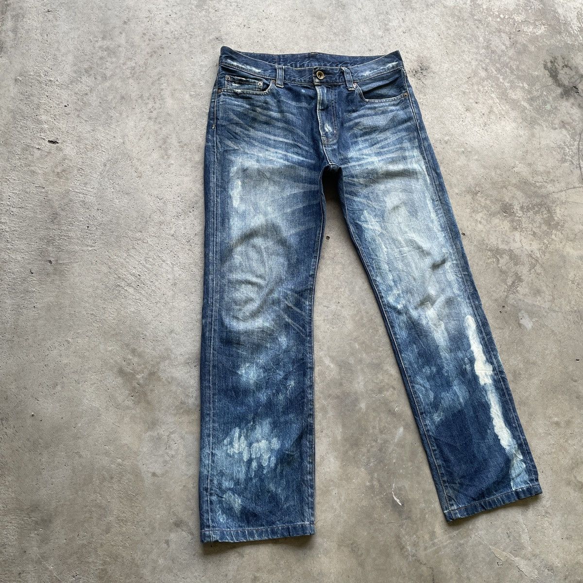 Japanese Brand × Vintage Vintage Japanese Faded Bleach Denim Jeans Pants W33x29 Size US 33 - 2 Thumbnail