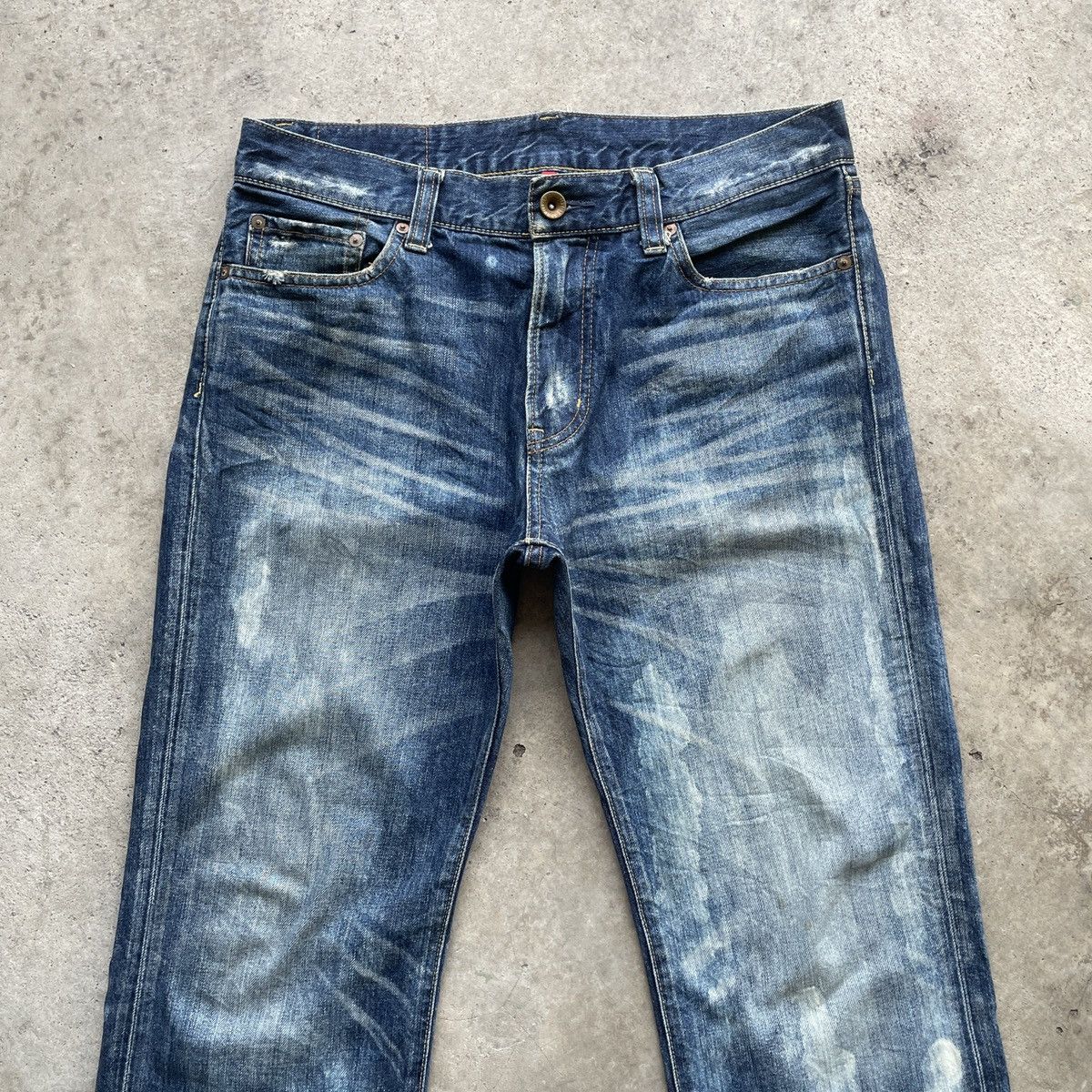 Japanese Brand × Vintage Vintage Japanese Faded Bleach Denim Jeans Pants W33x29 Size US 33 - 3 Thumbnail
