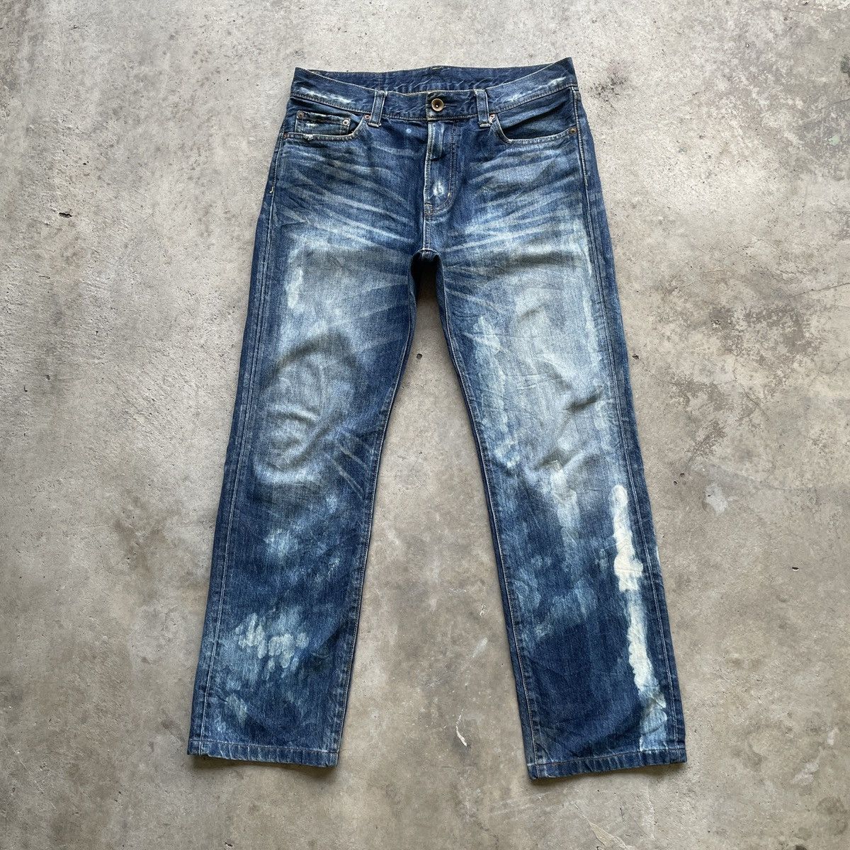 Japanese Brand × Vintage Vintage Japanese Faded Bleach Denim Jeans Pants W33x29 Size US 33 - 1 Thumbnail