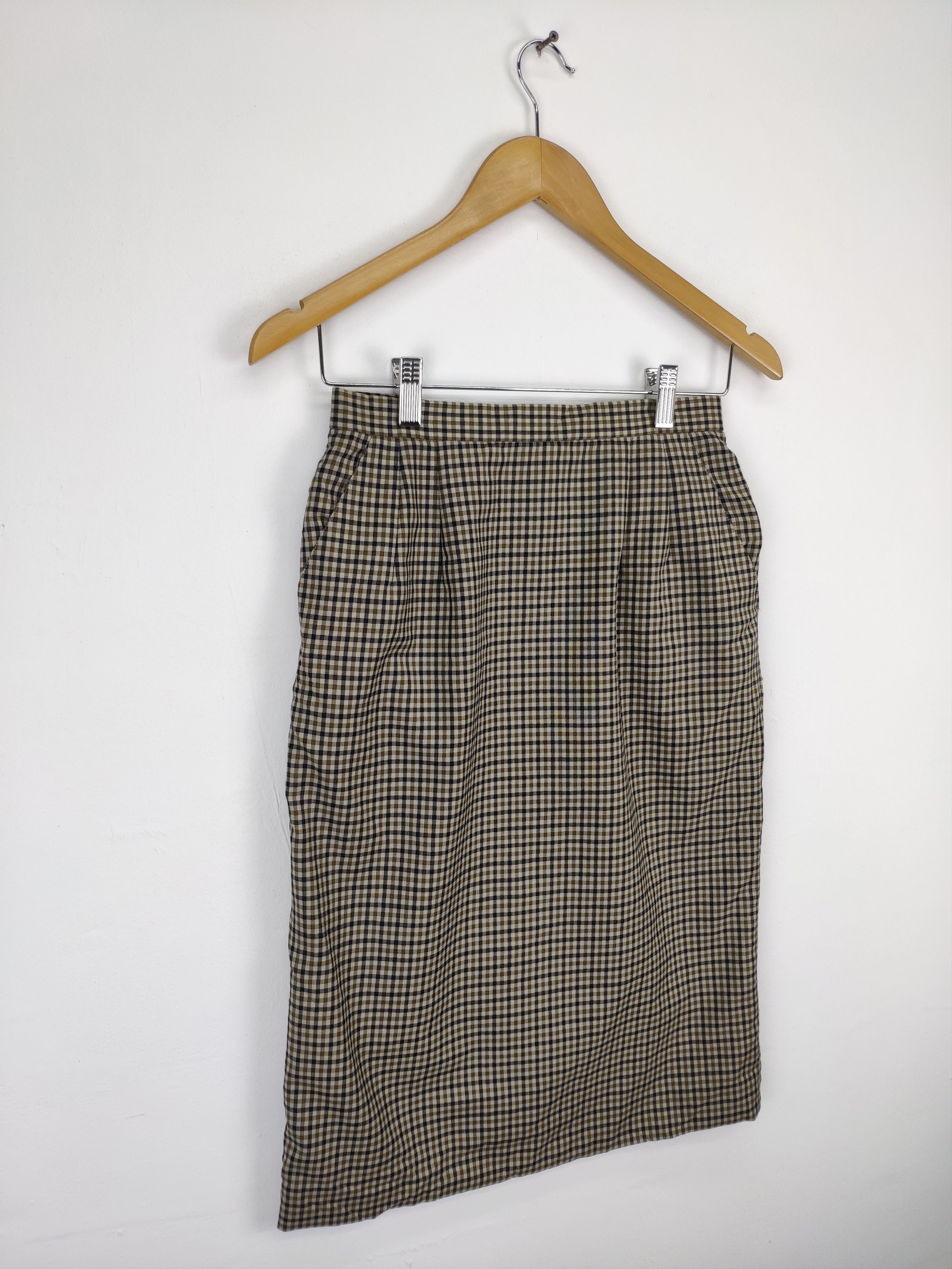 Aquascutum × Japanese Brand Vintage Aquascutum Wool Midi Skirt Checkered Size 24" / US 00 / IT 34 - 3 Thumbnail