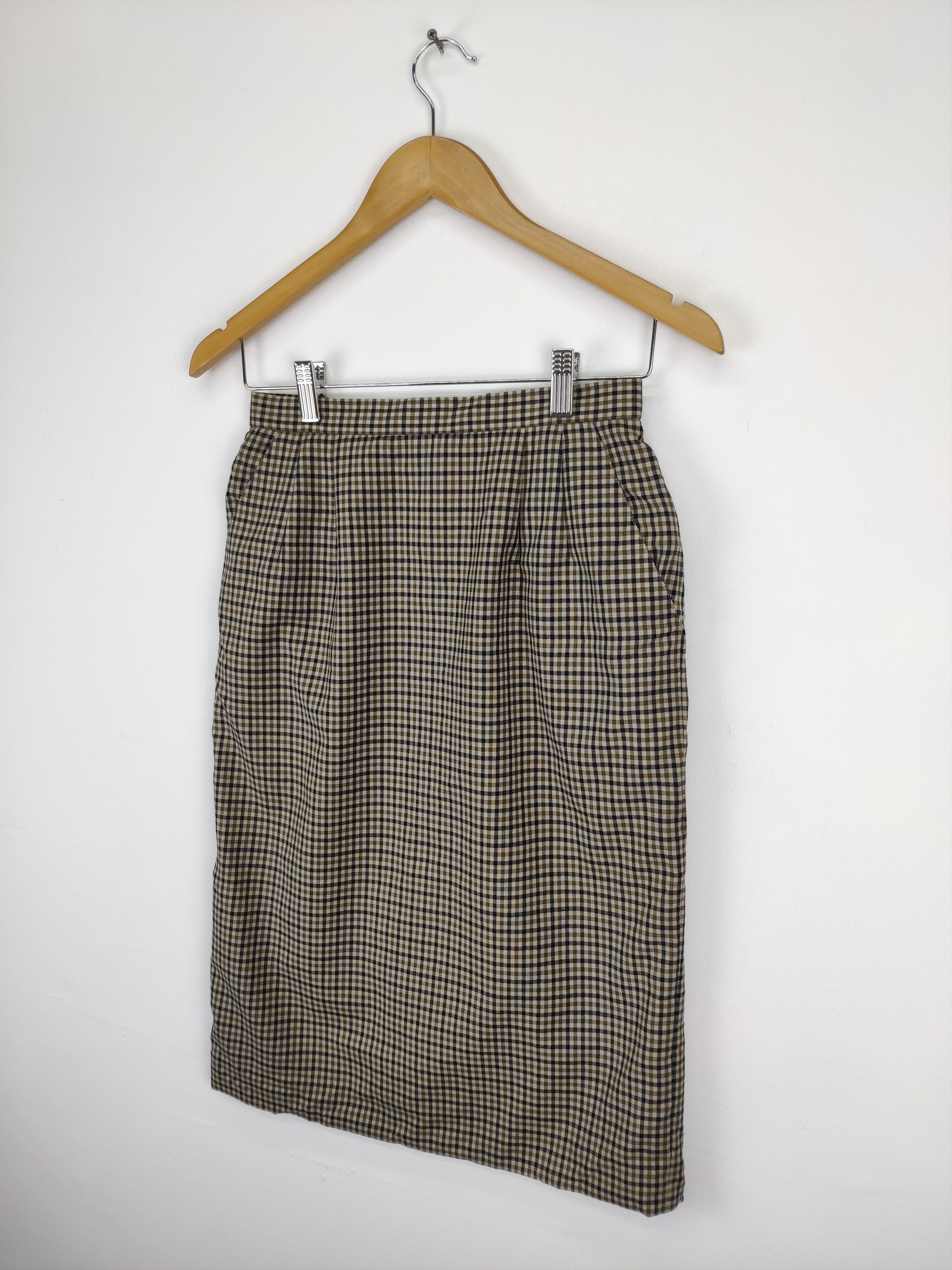 Aquascutum × Japanese Brand Vintage Aquascutum Wool Midi Skirt Checkered Size 24" / US 00 / IT 34 - 2 Thumbnail