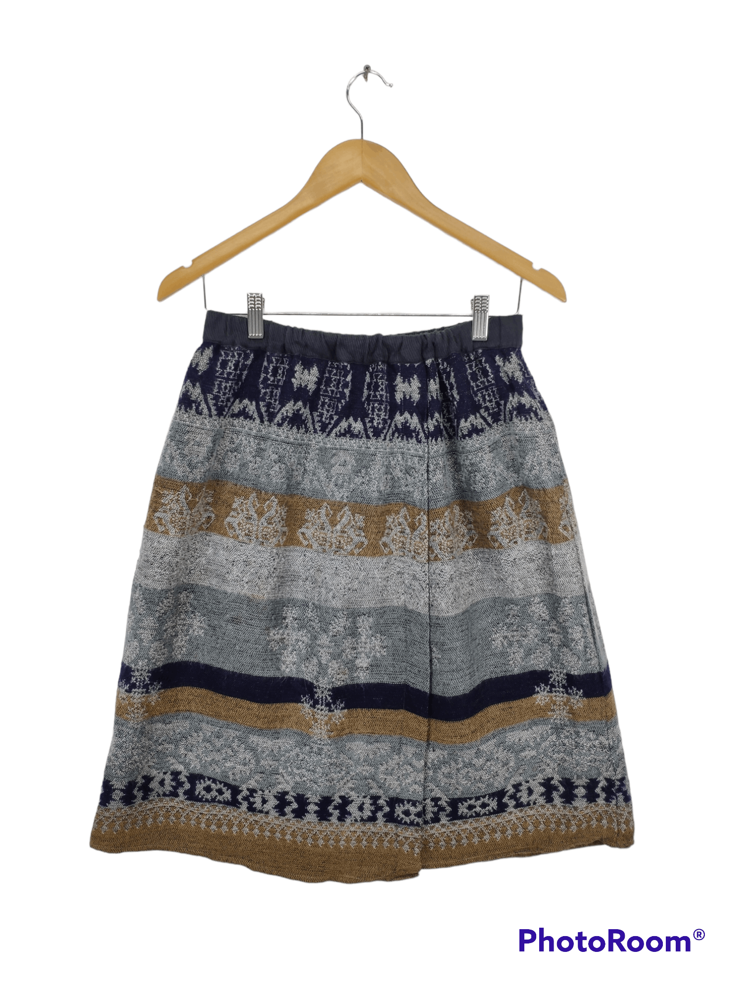 Japanese Brand × Vintage Vintage Japanese Wool Midi Skirt Native Art Size 27" / US 4 / IT 40 - 1 Thumbnail