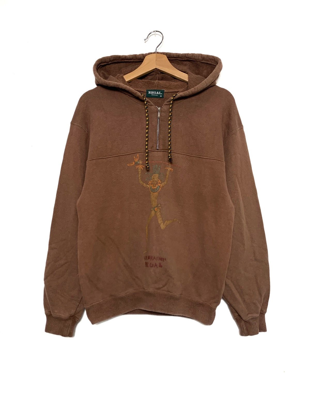 Japanese Brand Exploration Regal Brown Half Zipper Pullover Hoodie Travis Size US M / EU 48-50 / 2 - 1 Thumbnail