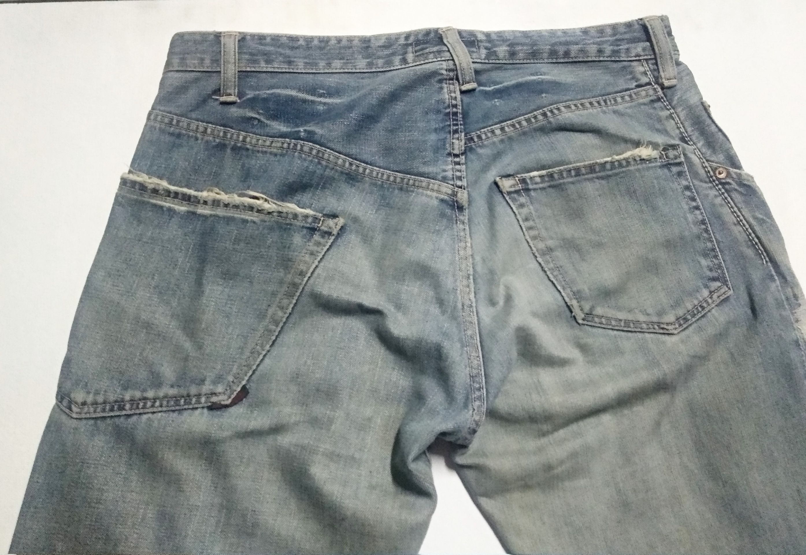 Japanese Brand Johnbull asymmetry single selvedge patchwork jeans Size US 36 / EU 52 - 3 Thumbnail