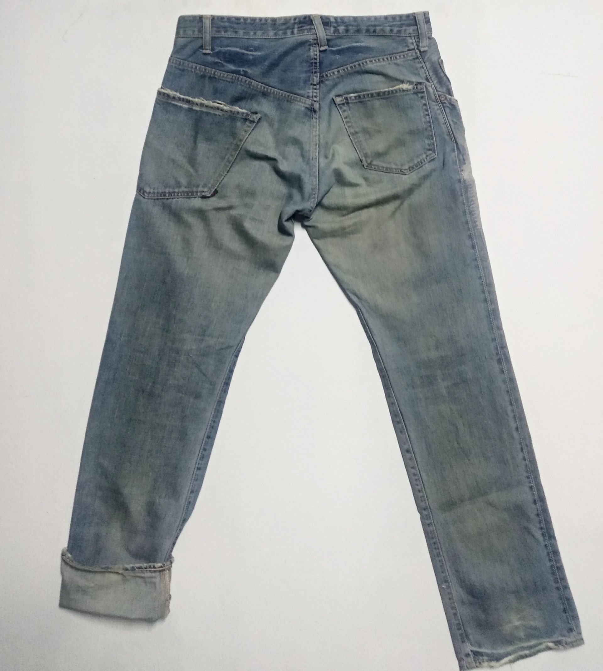 Japanese Brand Johnbull asymmetry single selvedge patchwork jeans Size US 36 / EU 52 - 2 Thumbnail