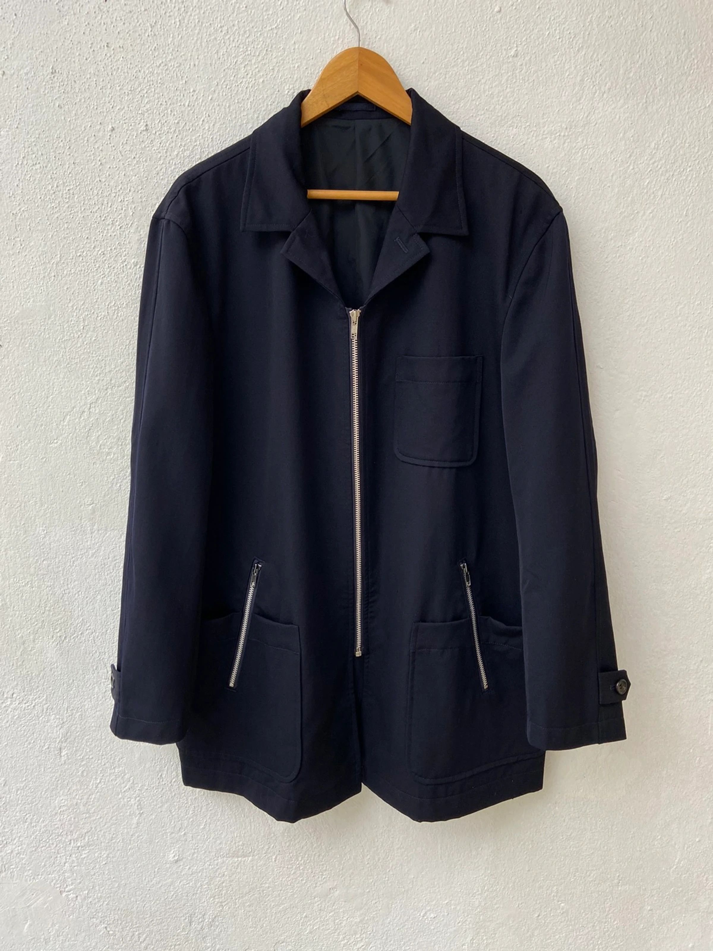 image of Comme Des Garcons Homme Archives 1996 Cdg Homme Wool Oversized Jacket in Navy Blue (Size Medium)