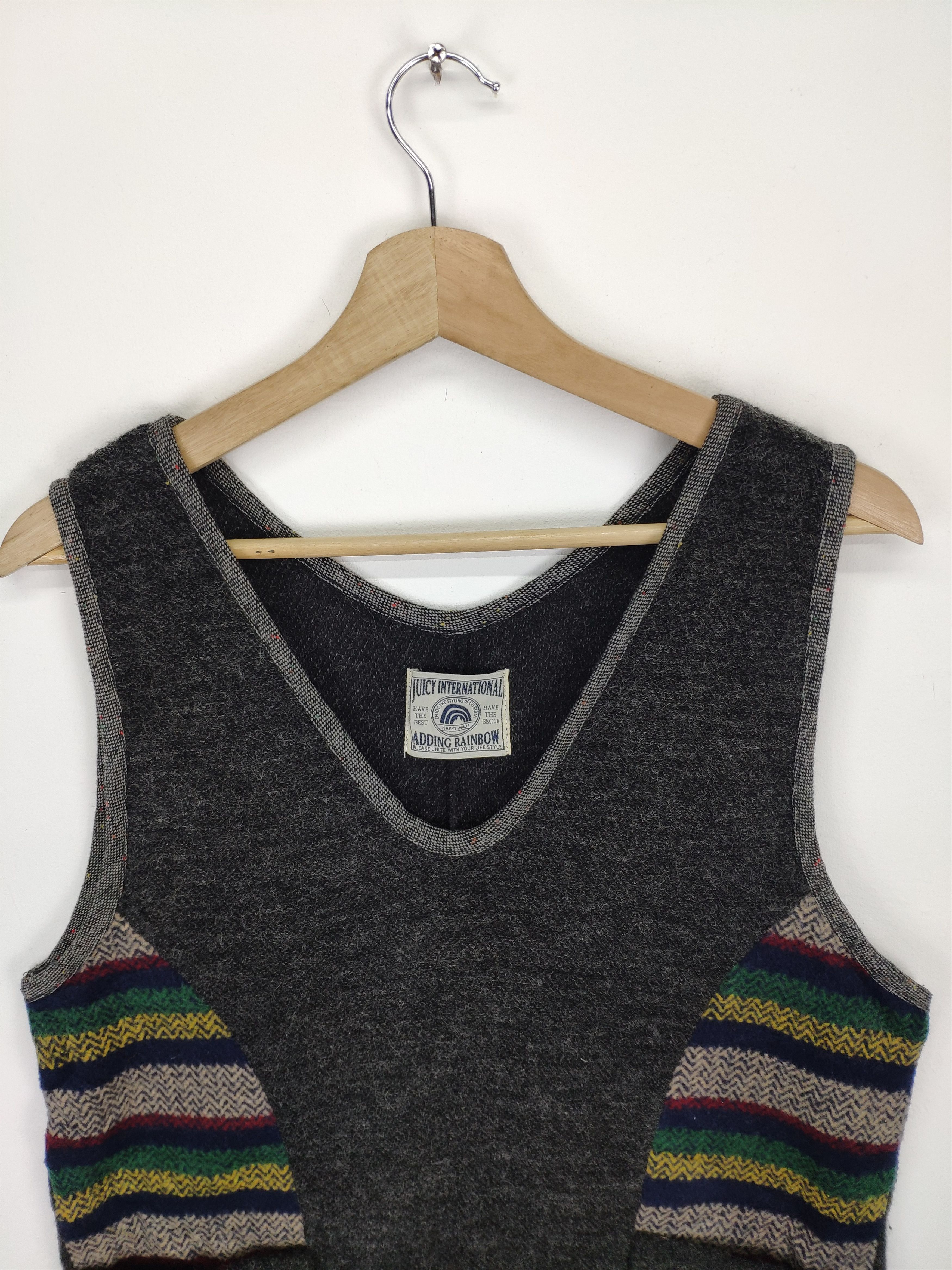 Japanese Brand Steal 💥 Vintage Japanese Wool Sleeveless Dress Size M / US 6-8 / IT 42-44 - 6 Thumbnail