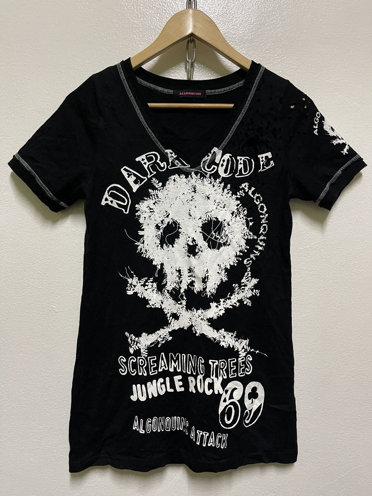 image of Seditionaries Algonquins Punk Shirt Distressed in Black, Women's