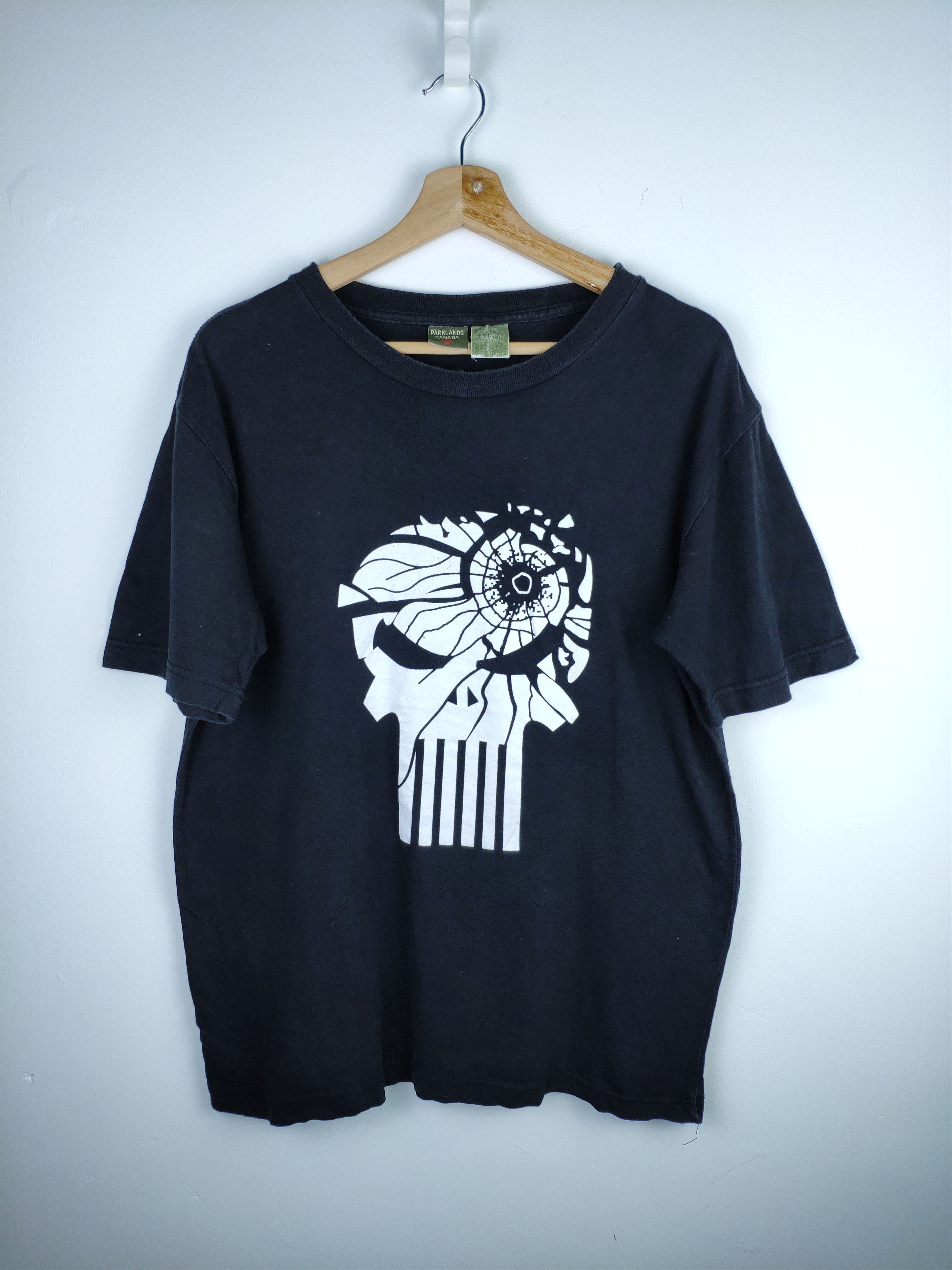 image of Steal Vintage T Shirt Punisher Headshot Tee in Black, Men's (Size Medium)