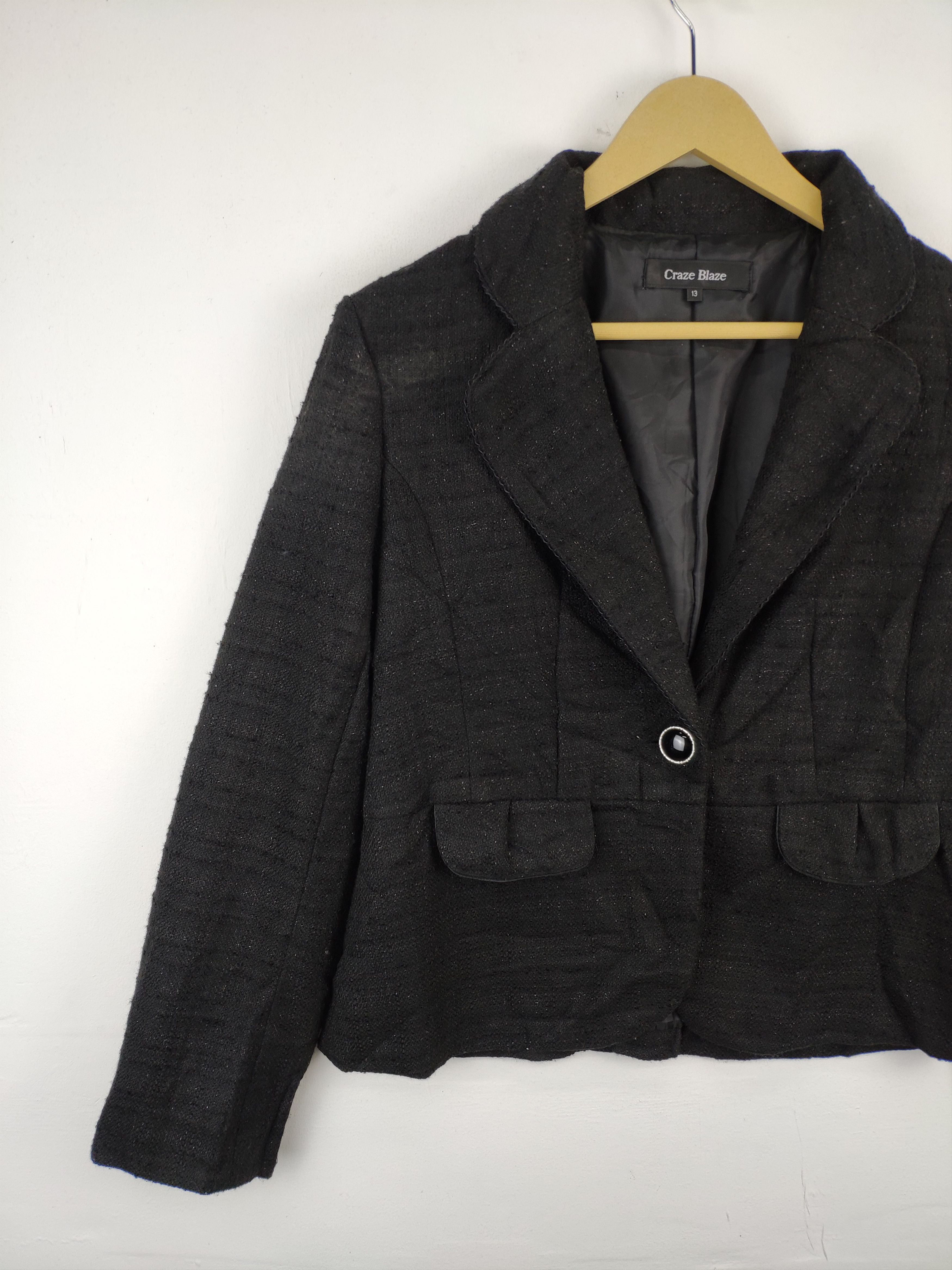 Japanese Brand Vintage Craze Blaze Cropped Tweed Cardigan Chanel Style Size S / US 4 / IT 40 - 6 Thumbnail